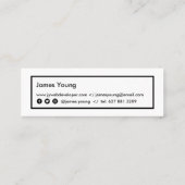 Webontwikkelaar zwarte website knop minimaal wit mini visitekaartje (Achterkant)