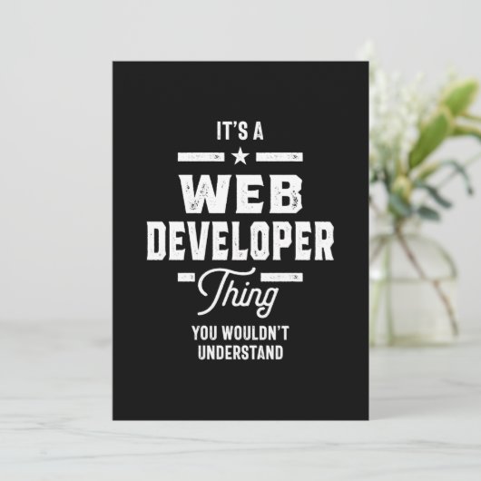 Webontwikkelaartitel Cadeau Bedankkaart (Staand voorkant)