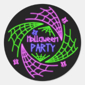 Webparty Halloween Neon Glow Kijk Spider Ronde Sticker (Voorkant)