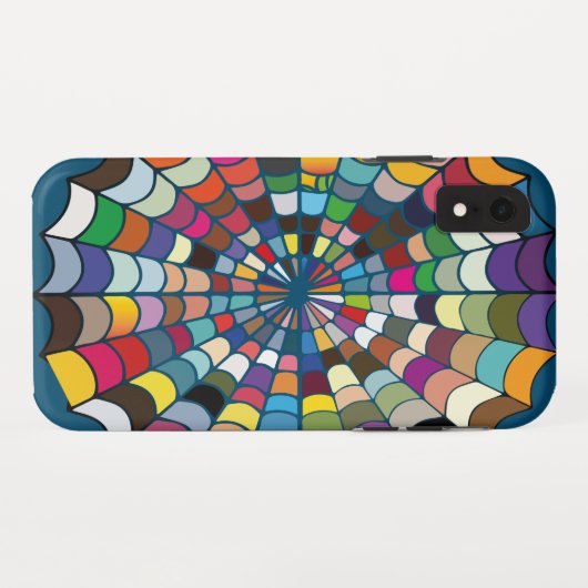 Webpatroon met meerdere kleuren vervormde spin Case-Mate iPhone case (Achterkant (horizontaal))