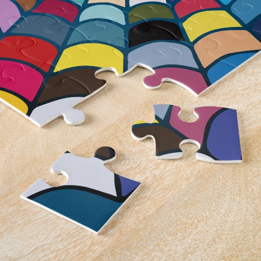 Webpatroon met meerdere kleuren vervormde spin legpuzzel (Zijkant)