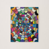 Webpatroon met meerdere kleuren vervormde spin legpuzzel (Verticaal)