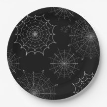 Webs met zwarte en witte halloween spin