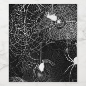 Webs met zwarte en witte spin wijn etiket (Enkel label)