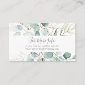 Website Airy Greenery en Gold Leaf Wedding Informatiekaartje (Voorkant)