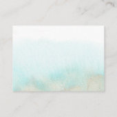 Website Aqua and Gold Waterverf Beach Wedding Informatiekaartje (Achterkant)