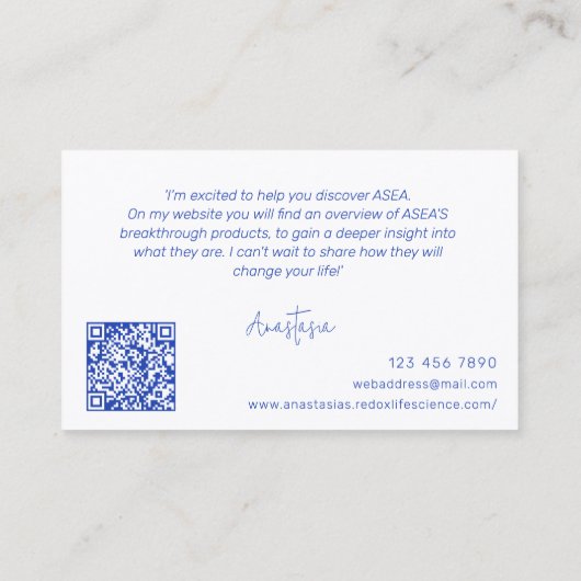 Website ASEA Associate Matching Visitekaartje (Achterkant)