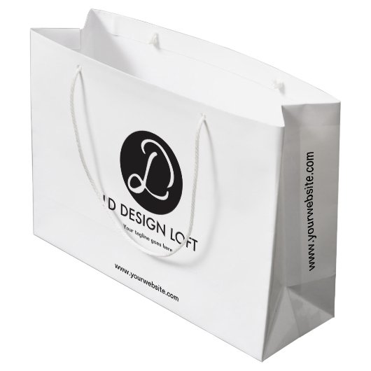 Website bedrijf Gepersonaliseerde Logo Groot Cadeauzakje (Achterkant Gekanteld)