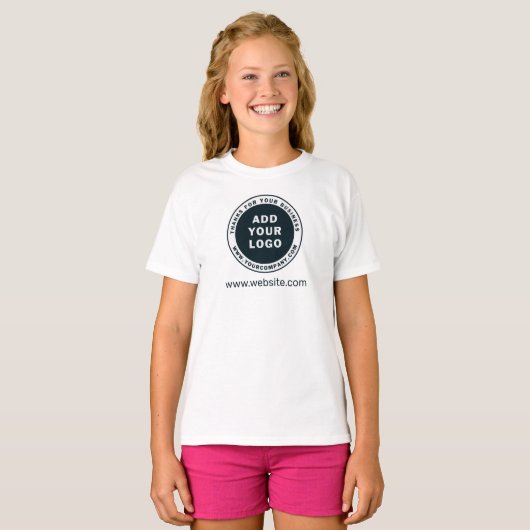 Website Bedrijven met aangepaste Logo toevoegen T-shirt (Voorkant volledig)