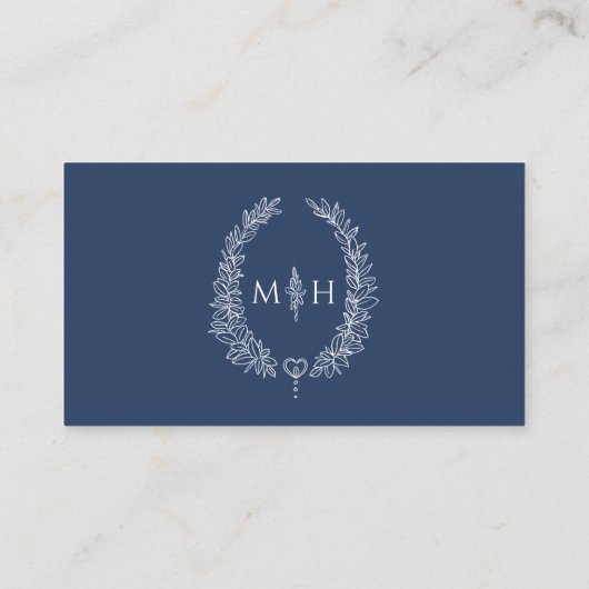 Website bijlage kaart monogram blauw wit (Achterkant)