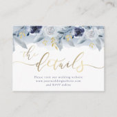 Website blauwe Rozen bruiloft Informatiekaartje (Voorkant)