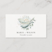 Website blauwgroen gouden onderzeese Floral Fish W Informatiekaartje (Voorkant)