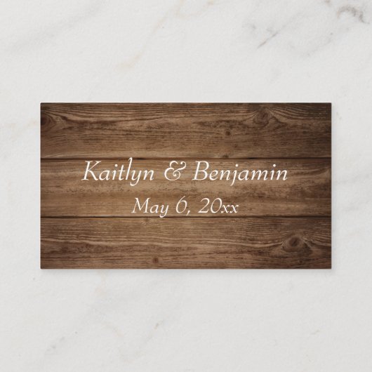 Website bruin Rustic Wood, scriptweddenschap Informatiekaartje (Achterkant)