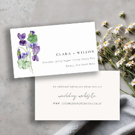 website Chic Violet Floral Bunch Wedding Informatiekaartje