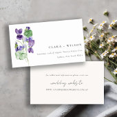  website Chic Violet Floral Bunch Wedding Informatiekaartje