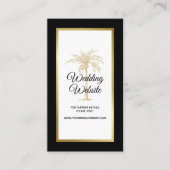 Website Elegant Black White Gold Palm Tree Weddens Informatiekaartje (Voorkant)
