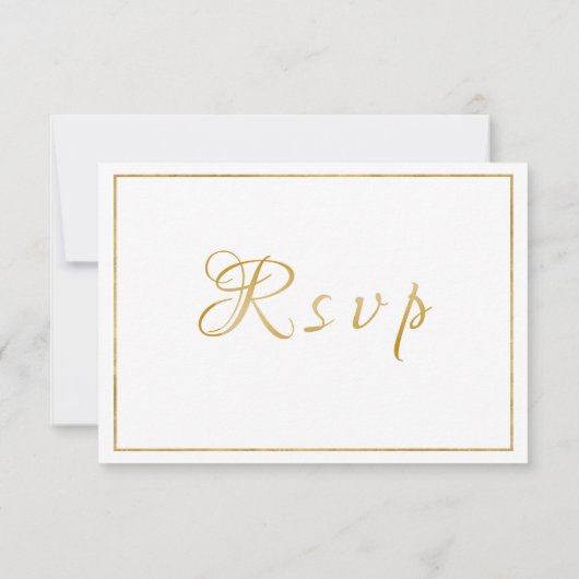 Website Elegant Gold Script Wedding/Reception RSVP (Achterkant)