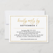 Website Elegant Gold Script Wedding/Reception RSVP Kaartje (Voorkant)