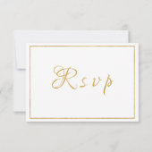 Website Elegant Gold Script Wedding/Reception RSVP Kaartje (Achterkant)