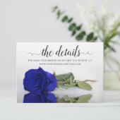 Website Elegant Royal Blue Roos Wedding Details Informatiekaartje (Staand voorkant)