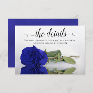 Website Elegant Royal Blue Roos Wedding Details Informatiekaartje