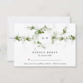 Website | Eucalyptus Monogram bruiloft RSVP Kaartje (Voorkant)