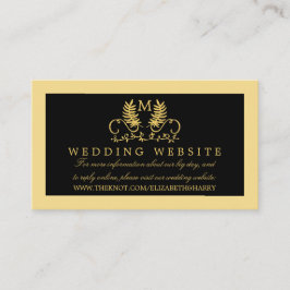 Website Golden Floral Emblem Wedding Informatiekaartje