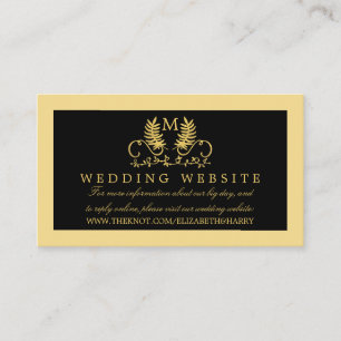 Website Golden Floral Emblem Wedding Informatiekaartje