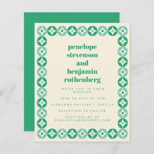 Website Groene Blauwe Mod Geometric Wedding (Voorkant / Achterkant)