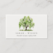 Website groene Waterverf Willow Tree Boerderij Wed Visitekaartje (Voorkant)