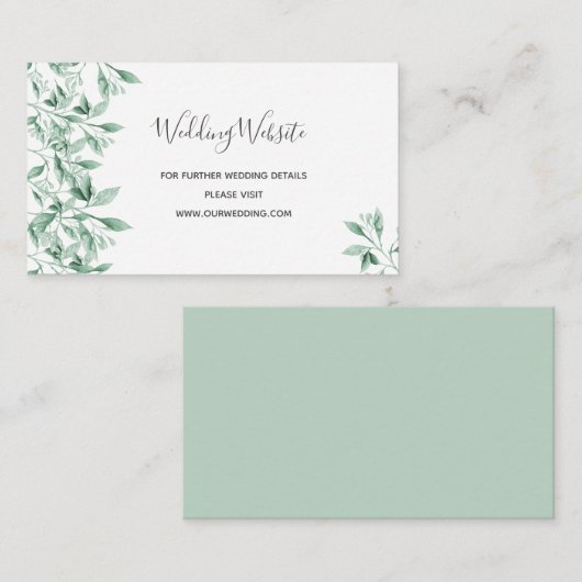 Website groene witte botanische details informatiekaartje (Voorkant / Achterkant)