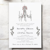 website Hand Drawn Chandelier Bow Wedding  Kaart