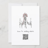 website Hand Drawn Chandelier Bow Wedding  Kaart (Achterkant)