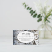 Website land Rustic Birch Tree Wedding Informatiekaartje (Staand voorkant)