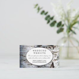 Website land Rustic Birch Tree Wedding Informatiekaartje