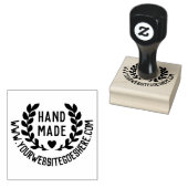Website Laurel Wreath Heart Handmade Rubberstempel (Gestempeld)