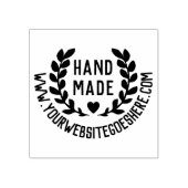 Website Laurel Wreath Heart Handmade Rubberstempel (Afrduk)