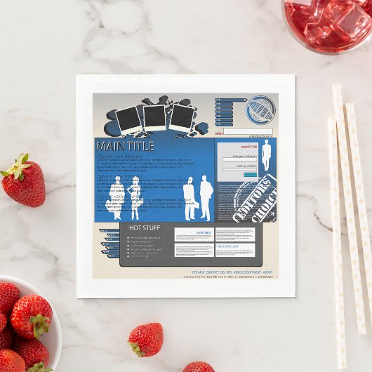 Website Layout papier Napkins Servet
