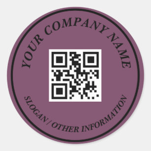Website Link QR Code Bedrijfsnaam Ronde Sticker