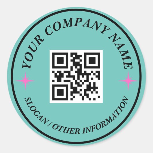 Website Link QR Code Minimale bedrijfsnaam Sticker (Voorkant)
