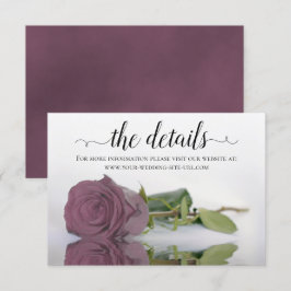 Website met de details van de Elegant Dusty Pink W Informatiekaartje