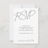Website met de moderne Black White Wedding Online  RSVP Kaartje (Voorkant)