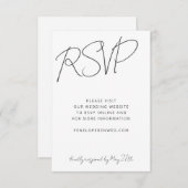 Website met de moderne Black White Wedding Online  RSVP Kaartje (Voorkant / Achterkant)