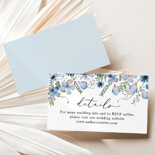 Website met details over de Kaart van de Dusty Blu Visitekaartje