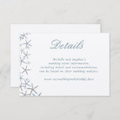 Website met details over Starfish Border Wedding Informatiekaartje (Voorkant / Achterkant)