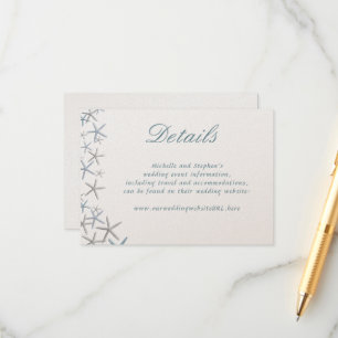 Website met details over Starfish Border Wedding Informatiekaartje