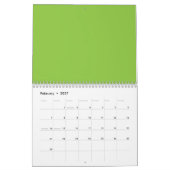 Website met een groene achtergrond en witte rand kalender (Feb 2027)