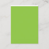 Website met een groene achtergrond en witte rand visitekaartje (Achterkant)