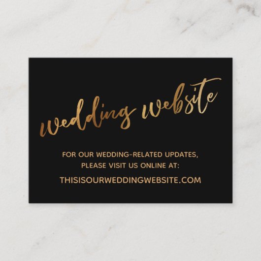 Website met Gold & Black Weddenschappen en sla de  Visitekaartje (Voorkant)