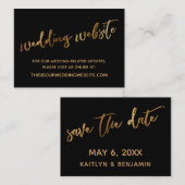 Website met Gold & Black Weddenschappen en sla de  Visitekaartje (Voorkant / Achterkant)